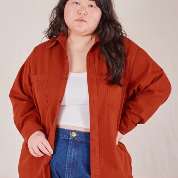 Big Bud Press flannel over shirt in paprika - Picture 1 of 4